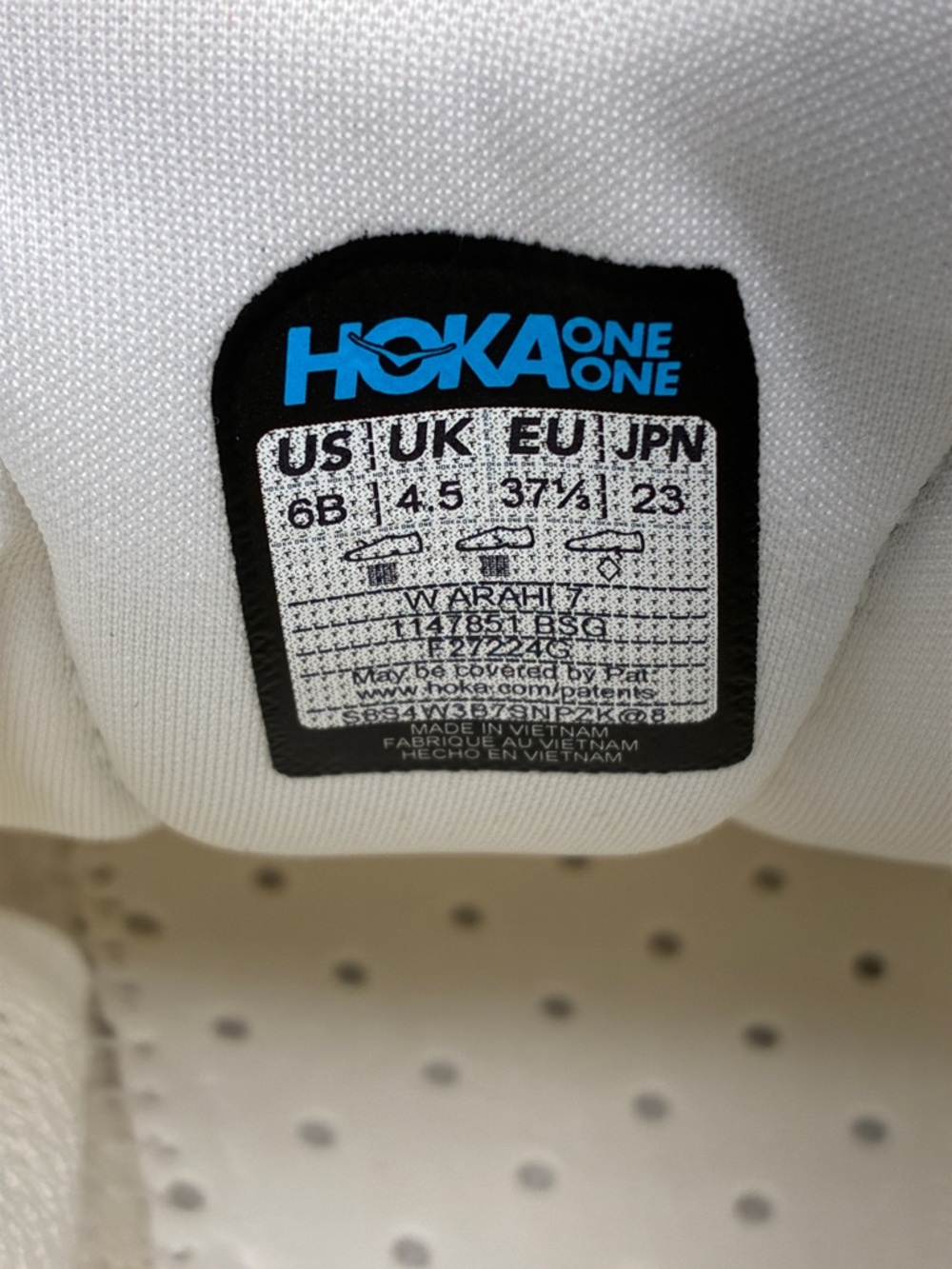 Hoka One One White Rose Gold Women's Arahi 7 Running Shoes   |  Size: 6B - Picture 15 of 16